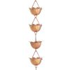 Lotus Flower 8.5-Ft Pure Copper Rain Chain for Rainwater Downspout