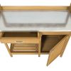 Natural Fir Wood Potting Bench Garden Work Table with Metal Top