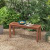 Solid Wood Outdoor 2-Seat Backless Garden Bench in Natural Finish