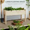 Outdoor 4-ft x 2-ft Fir Wood Raised Garden Bed Planter Box