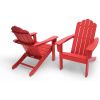 All Weather Recycled Red Poly Plastic Outdoor Patio Adirondack Chairs - Set of 2