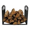 Black Metal Indoor Outdoor 2-Ft Firewood Holder Log Rack