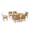 Bahama Sahara Armchair 7-Pieces 87" Oval Dining Set