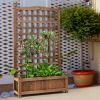 Solid Wood Farmhouse Garden Planter Box with 48-inch High Trellis