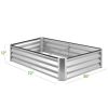 Silver 6 ft x 3 ft Steel Rust Resistant Open Bottom Raised Garden Planter Bed