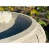 Lightweight Weathered Concrete Fiberglass Stone Birdbath - 22-inch Diameter