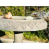 Lightweight Weathered Concrete Fiberglass Stone Birdbath - 22-inch Diameter