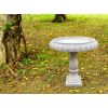 Lightweight Weathered Concrete Fiberglass Stone Birdbath - 22-inch Diameter