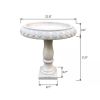 Lightweight Weathered Concrete Fiberglass Stone Birdbath - 22-inch Diameter