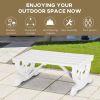 Outdoor Farmhouse Fir Wood 2-Person Garden Bench in White Finish