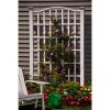 Large 8-Ft x 4.5-Ft Outdoor White Vinyl Garden Trellis Privacy Screen