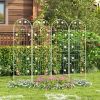 Set of 2- 6-ft Galvanized Steel Outdoor Garden Trellis in White Metal Finish