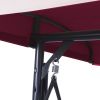 Dark Red Burgundy 3 Seat Cushioned Porch Patio Canopy Swing Chair