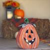 Set of 3 Metal Jack-O-Lantern Decorations