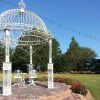 "Valiko" Round Iron Garden Gazebo in Antique White