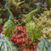 Set of 2 Large Colorful Peacocks with Jewels "Royal and Sapphire"