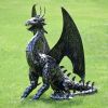 4.75 ft. Tall Large Iron Sentry Dragon Statue "Draco"