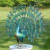 Set of 2 Large Peacocks with Crystal Detail "Gem and Jewel"