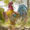 5.5 ft. Tall Iron Rooster Garden Statue "Robert"