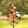 78.75" Tall Church Style Large Iron Birdhouse Stake "Dublin"