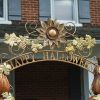 Large "Happy Halloween" Arch with Pumpkins and Skulls