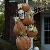 Large "Happy Halloween" Arch with Pumpkins and Skulls