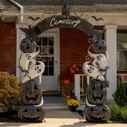 Large Halloween Cemetery Arch with LED Lights