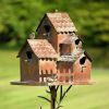 73.75" Tall Country Style Multi-Home Iron Birdhouse Stake "Doylestown"