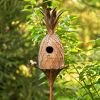 67.25" Tall Pineapple Shaped Copper Birdhouse Stake