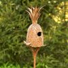 67.25" Tall Pineapple Shaped Copper Birdhouse Stake