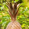 67.25" Tall Pineapple Shaped Copper Birdhouse Stake