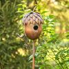 65.25" Tall Acorn Shaped Copper Birdhouse Stake