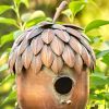 65.25" Tall Acorn Shaped Copper Birdhouse Stake