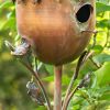 65.25" Tall Acorn Shaped Copper Birdhouse Stake