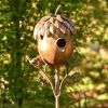 65.25" Tall Acorn Shaped Copper Birdhouse Stake