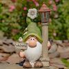 Set of 2 Spring Garden Gnomes w/ Solar Lanterns "Shortstack & Dinkle"