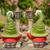 Set of 2 Spring Garden Gnomes w/ Solar Lanterns "Shortstack & Dinkle"