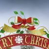 10.75 ft. Tall Large Iron "Merry Christmas" Archway with Santa's Elves