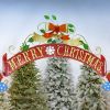 10.75 ft. Tall Large Iron "Merry Christmas" Archway with Santa's Elves