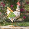 Set of 6 Assorted Painted Iron Rooster Figurines