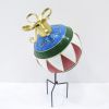 30.9" Tall Multi-Colored Christmas Ball Ornament Metal Garden Stake