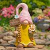 Magnesium Garden Gnome Holding Wooden Sign and Flowers "The Smallfries"