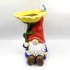 Magnesium Garden Gnome Sitting with Giant Flower and Red Hat "The Smallfries"