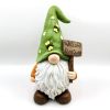 Magnesium Garden Gnome Holding Wooden Sign with Green Flower Hat "The Smallfries"