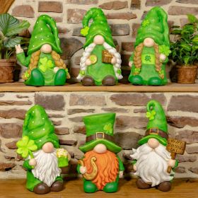 "The Shamrocks" Set of 6 Assorted St. Patrick's Day Garden Gnomes