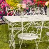 "Solebury" Five-Piece Metal Dining Set in Antique White