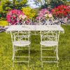 "Solebury" Five-Piece Metal Dining Set in Antique White