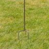 66" Tall Iron Birdhouse Stake in Antique Silver "Verona"