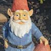 16" Tall Spring Gnome Garden Statue with Mushrooms