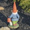 16" Tall Spring Gnome Garden Statue with Mushrooms